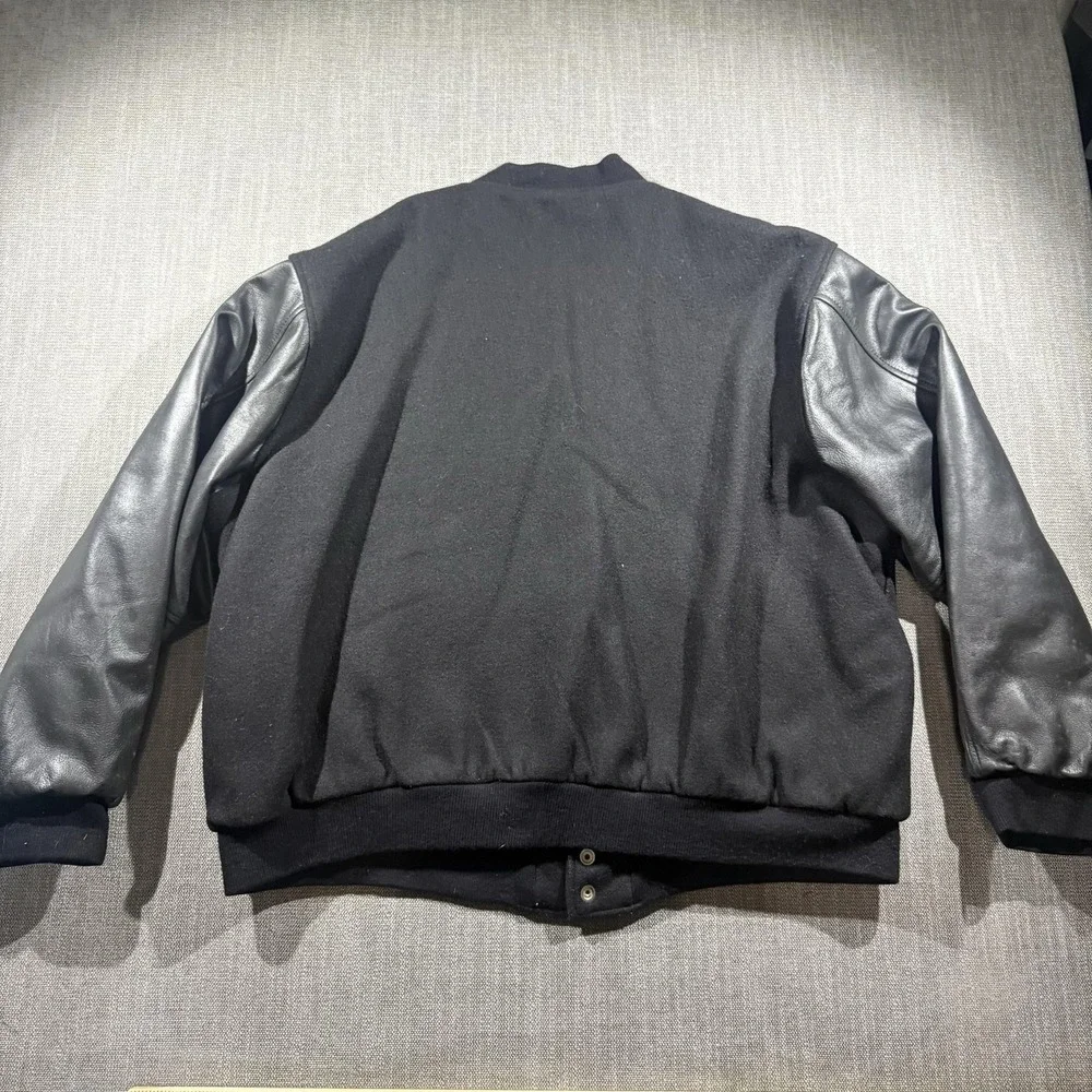 Game Sportswear Jacket Mens 2XL Black Wool Leather Dr Pepper Varsity Made USA